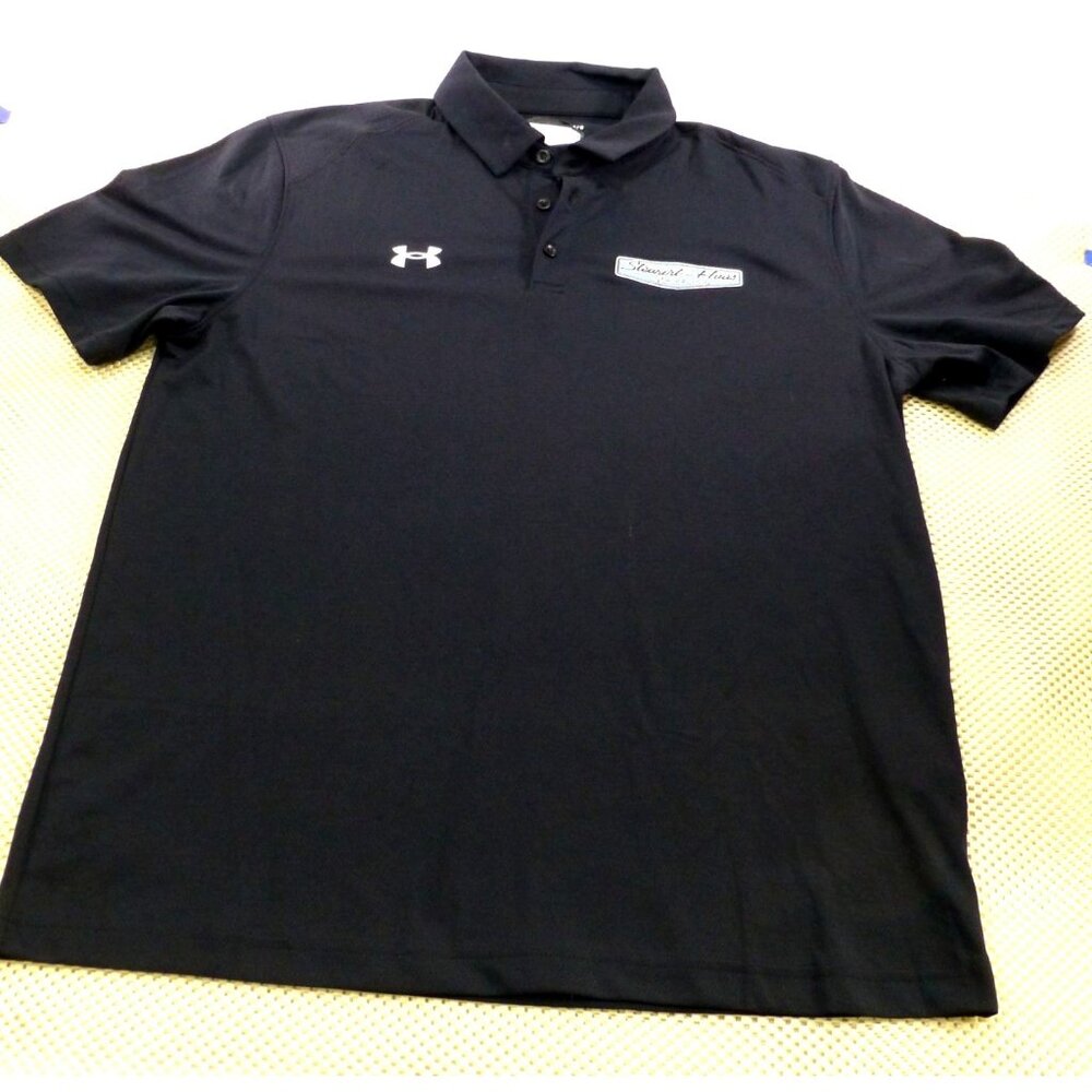 Under Armour Stewart-Haas Racing Mens Black Polo Shirt L Loose Fit $40 MSRP
